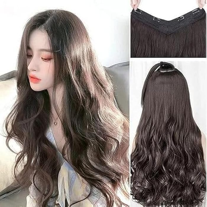 DILLARDS Extention Dark Brown Wig Long Wavy Synthetic Fiber Heat Fiber - Image 2